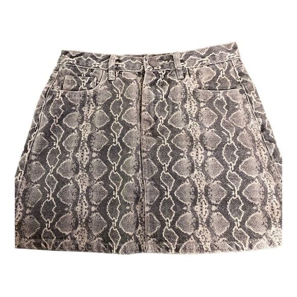 #113 BLANK NYC Snakeskin Jean Skirt - Picture 2 of 8
